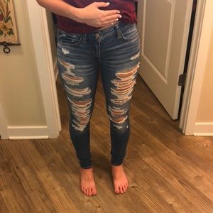 Medium wash ripped jeans